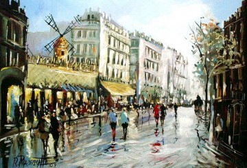 Landscapes Painting - Moulin Rouge by ricardomassucatto Paris